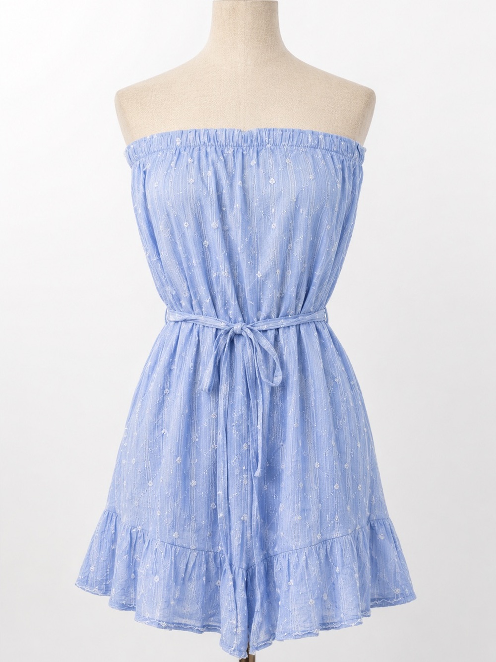 Cloth & Stone Light Blue Frayed Hem 100% cotton dress sz S - Picture 1 of 4